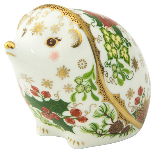 Royal Crown Derby Christmas Hedgehog Paperweight