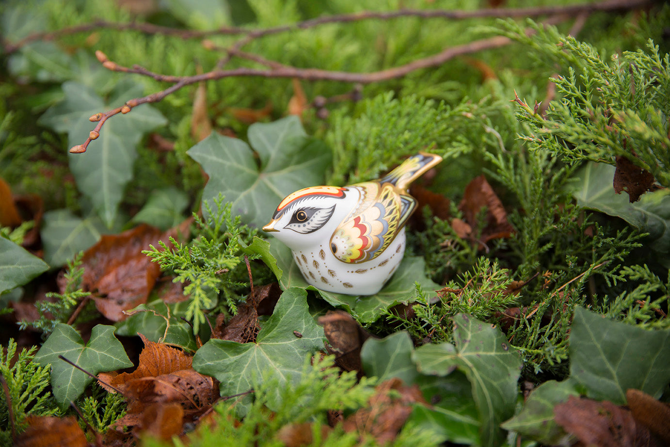 Royal Crown Derby Flamecrest Bird Paperweight