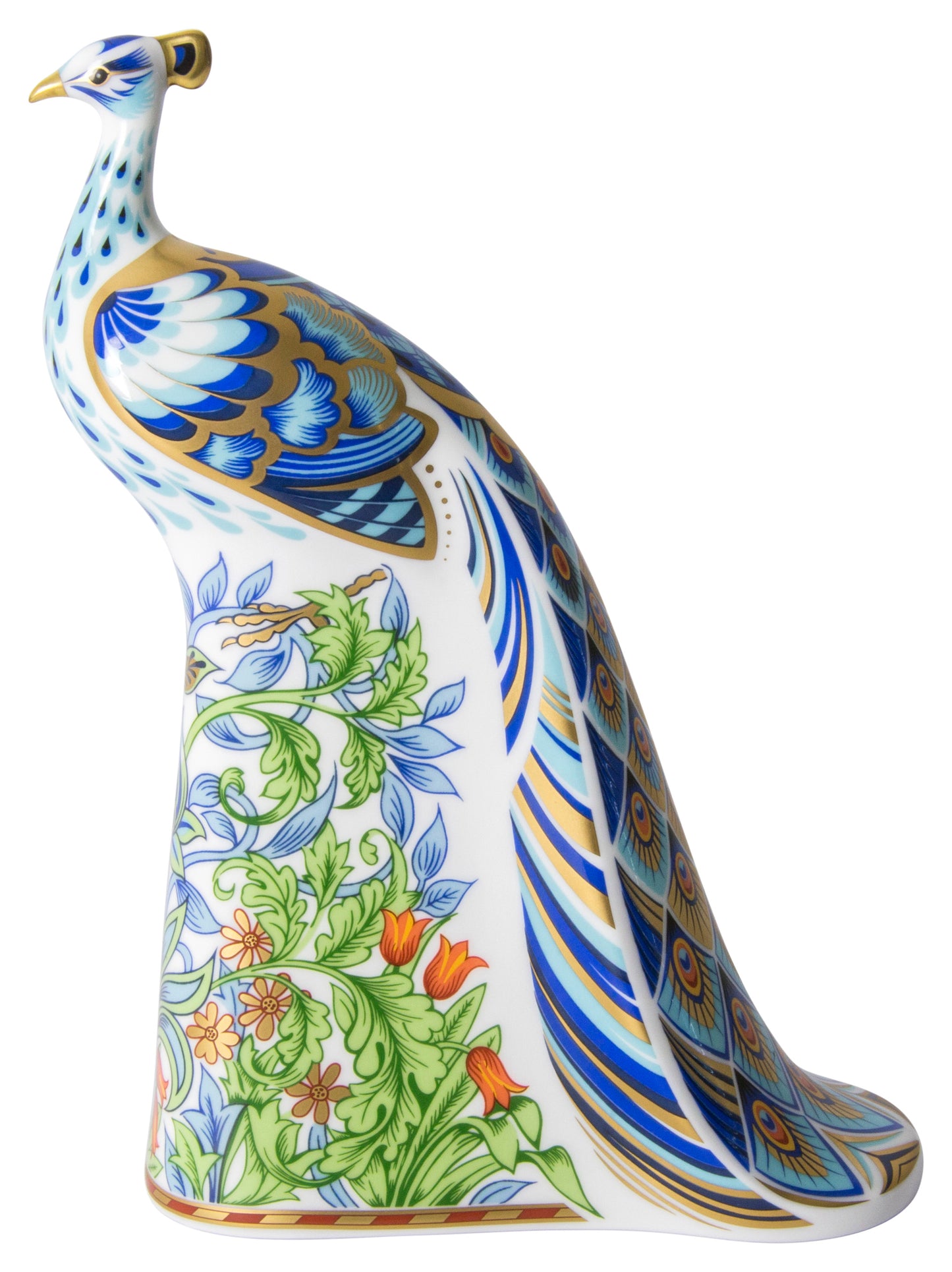 Royal Crown Derby Manor Peacock William Morris Bird Paperweight