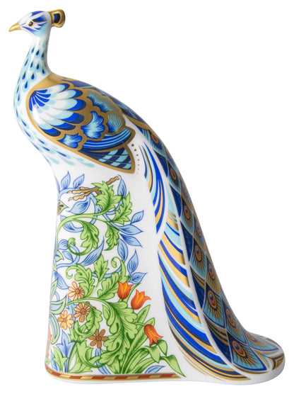 Royal Crown Derby Manor Peacock William Morris Bird Paperweight