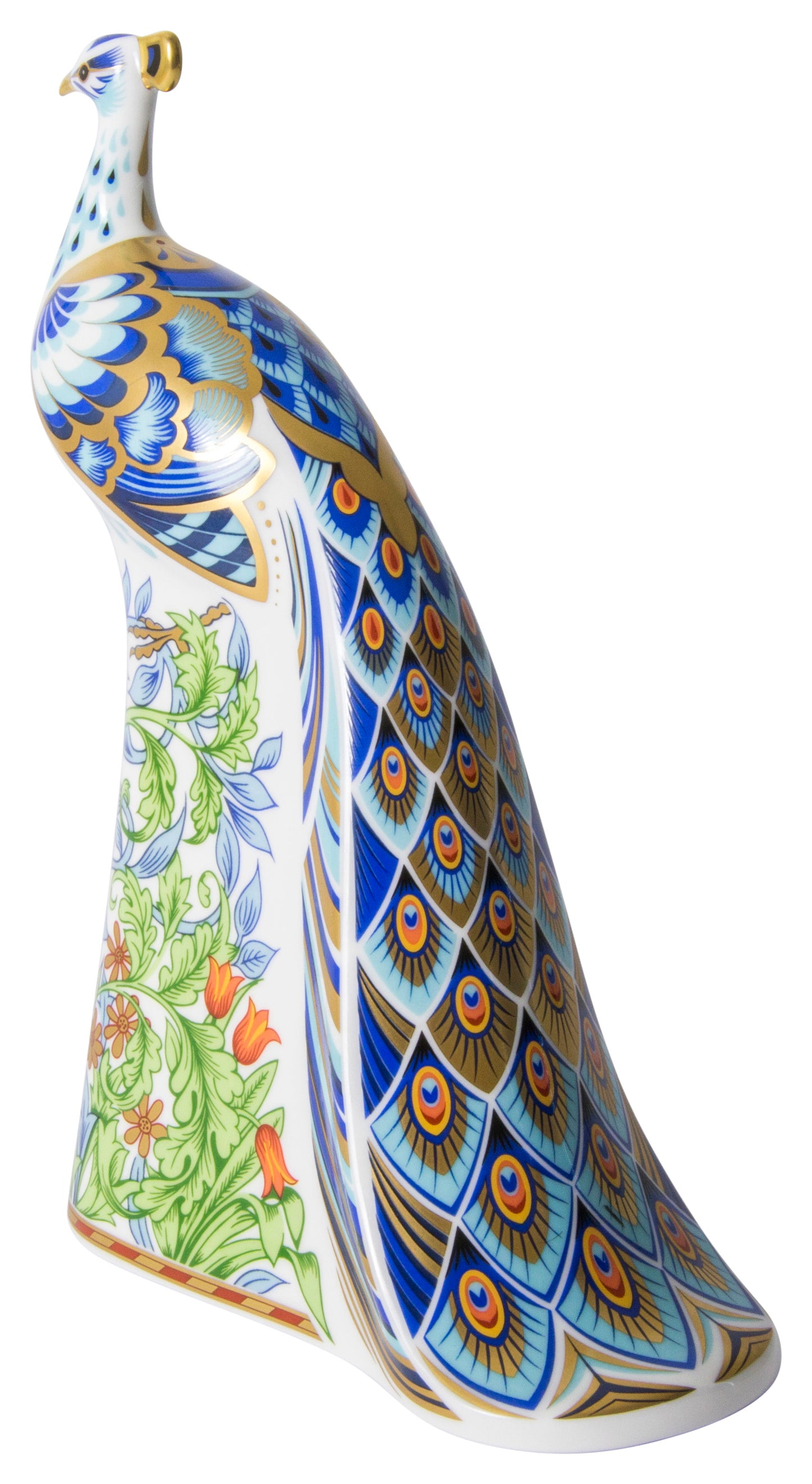 Royal Crown Derby Manor Peacock William Morris Bird Paperweight