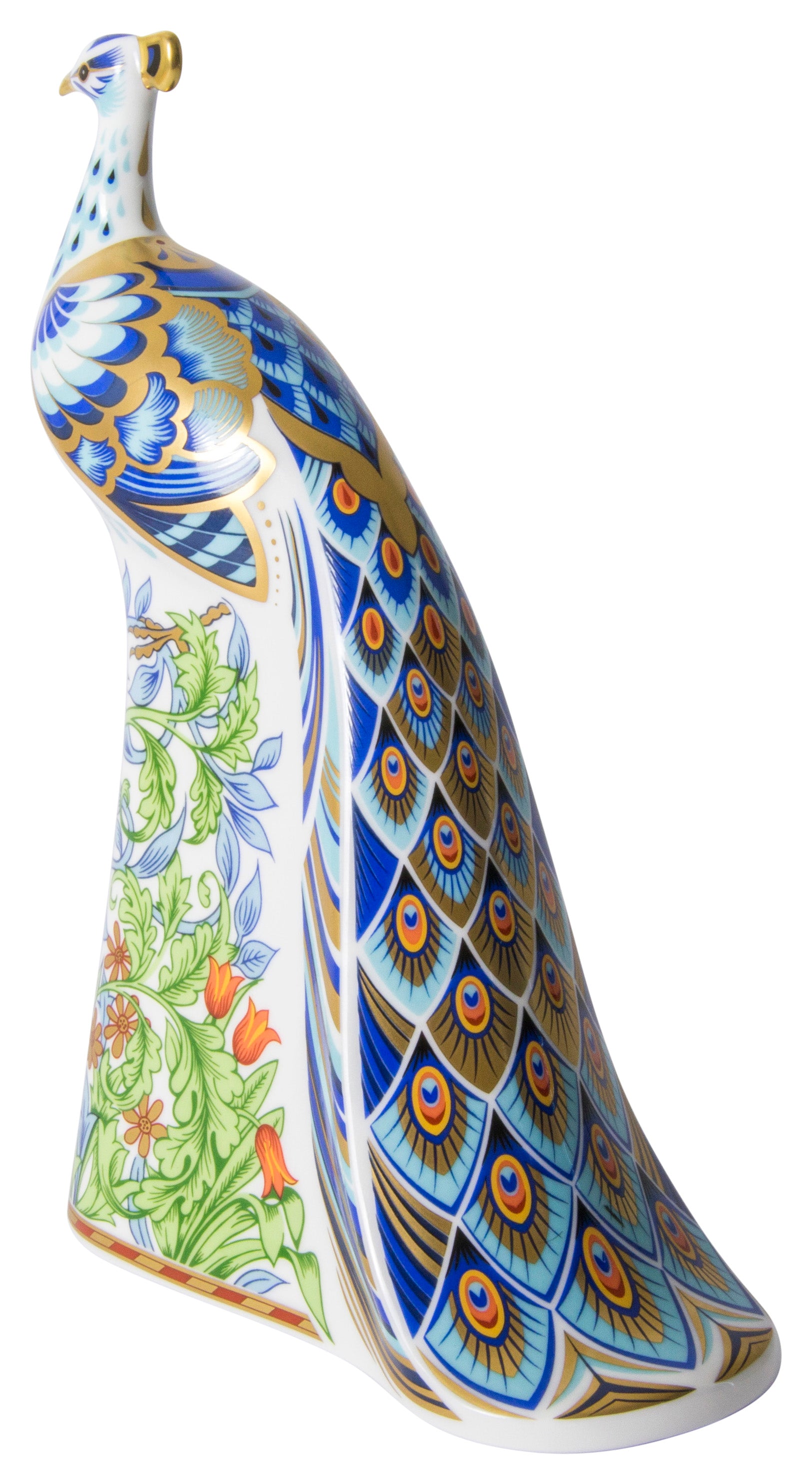 Royal Crown Derby Manor Peacock William Morris Bird Paperweight