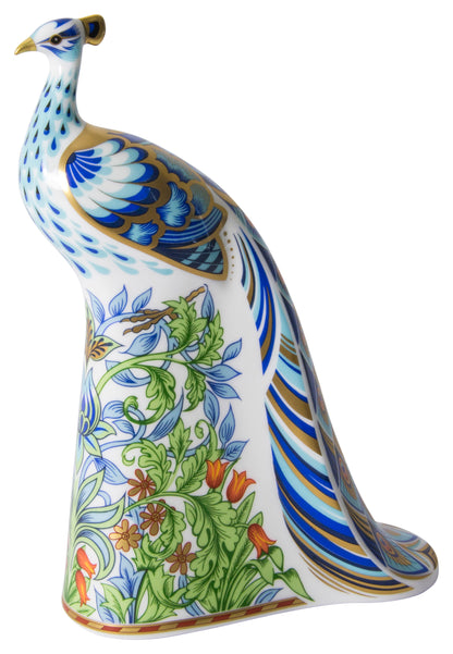 Royal Crown Derby Manor Peacock William Morris Bird Paperweight