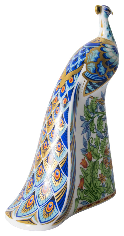 Royal Crown Derby Manor Peacock William Morris Bird Paperweight