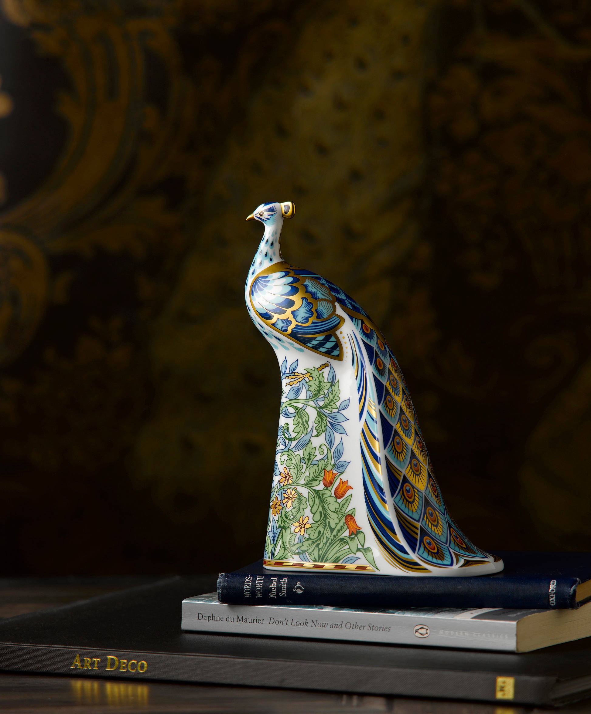 Royal Crown Derby Manor Peacock William Morris Bird Paperweight