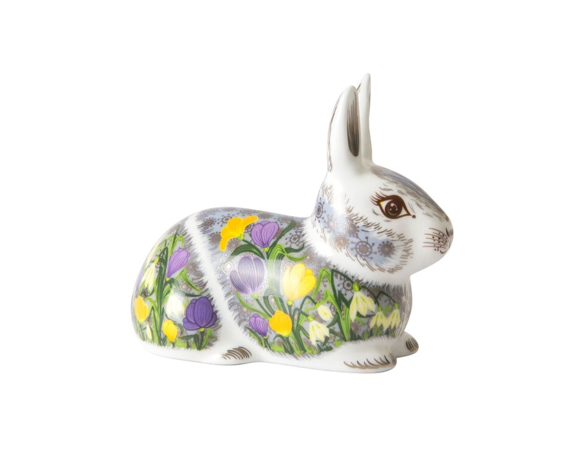 Royal Crown Derby Springtime Bunny Platinum Paperweight