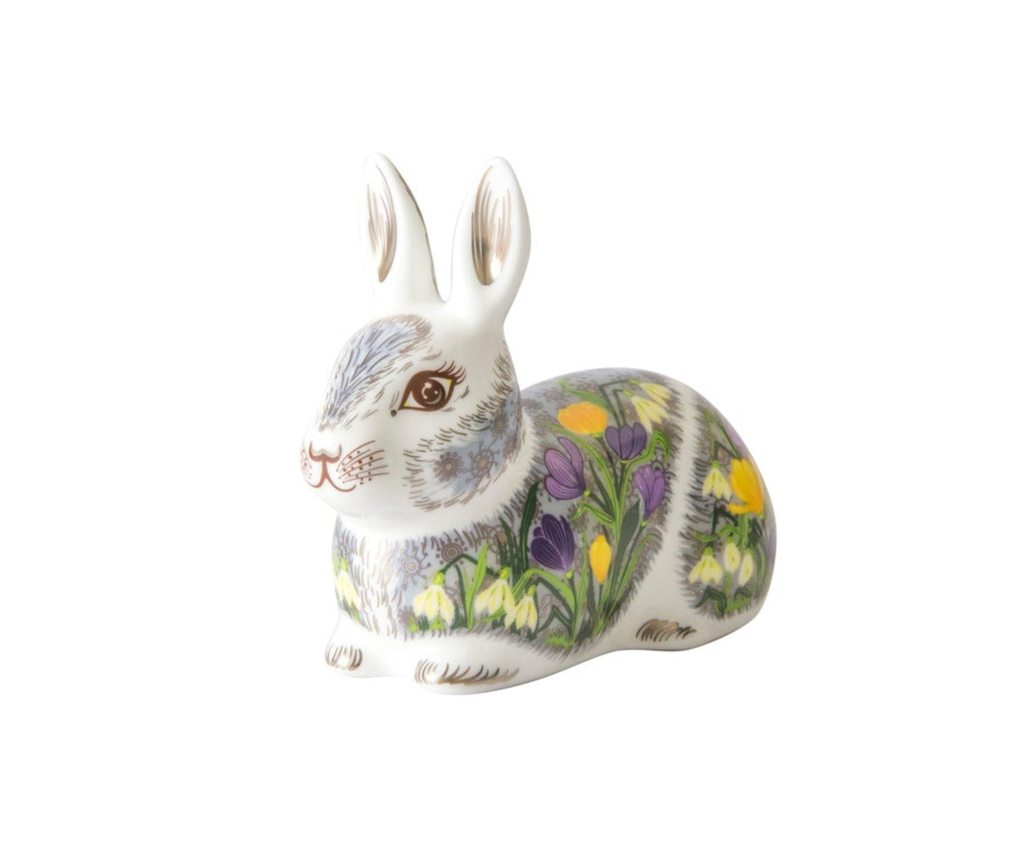 Royal Crown Derby Springtime Bunny Platinum Paperweight