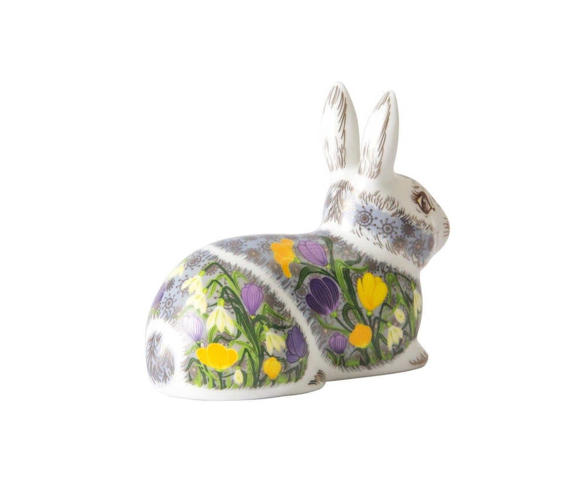 Royal Crown Derby Springtime Bunny Platinum Paperweight