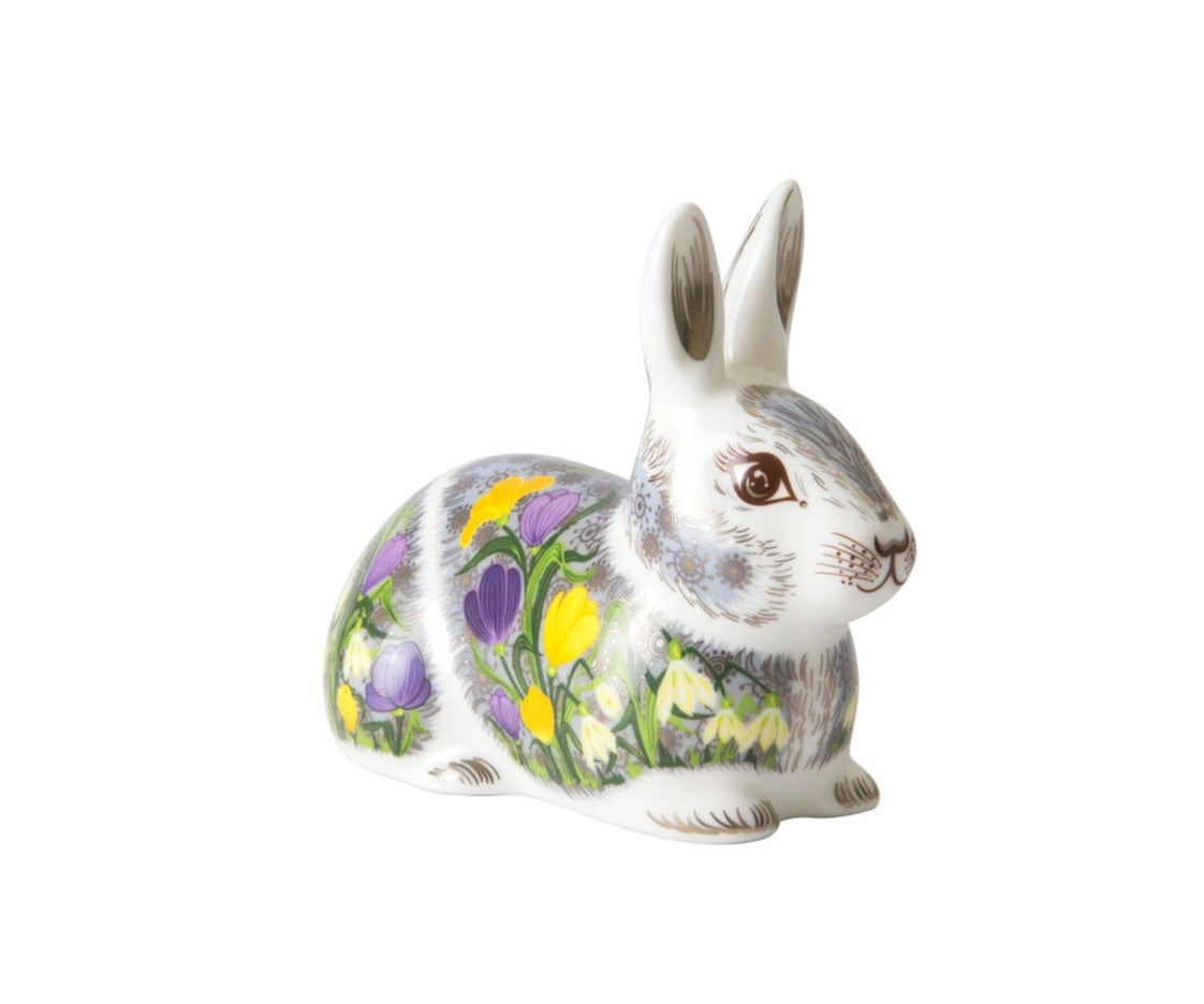 Royal Crown Derby Springtime Bunny Platinum Paperweight