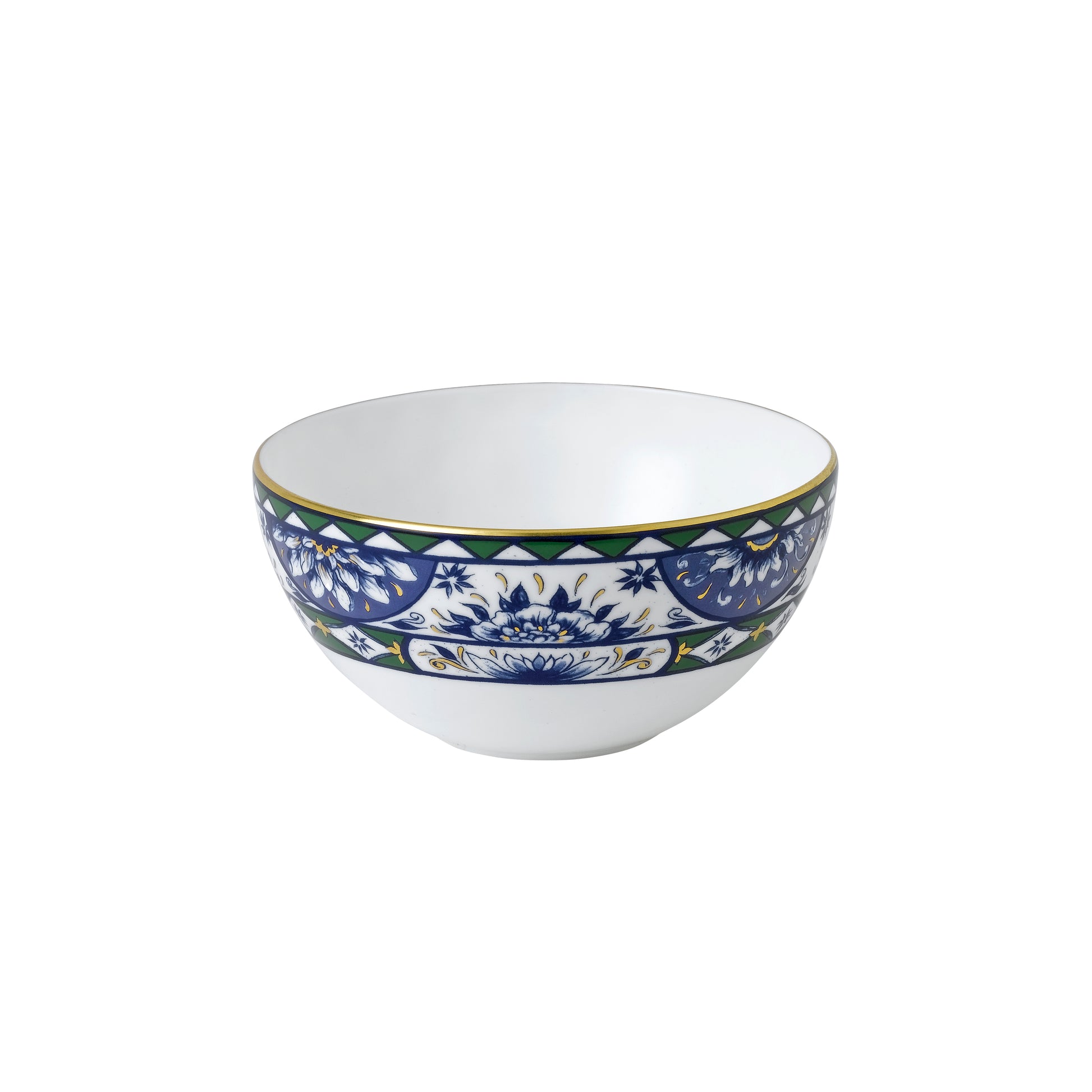 Royal Crown Derby Victorias Garden Blue and Green Bowl