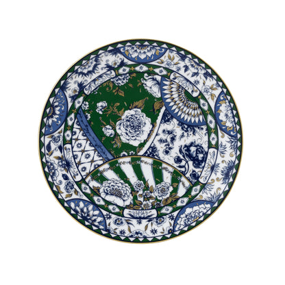 Royal Crown Derby Victorias Garden Blue and Green Plate