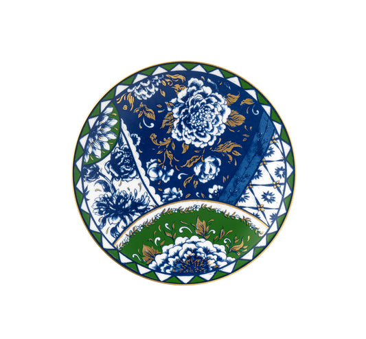 Royal Crown Derby Victorias Garden Blue and Green Plate 16cm